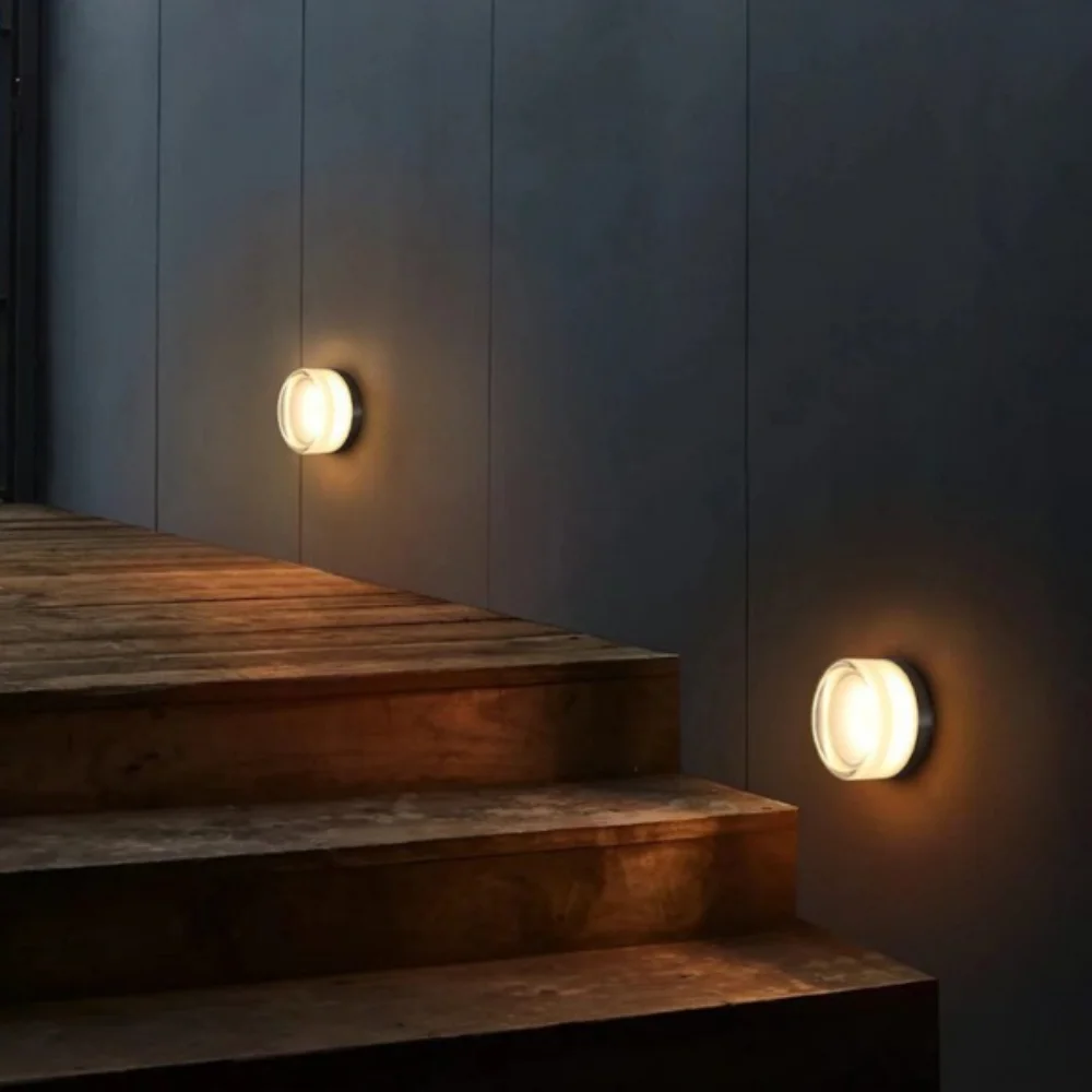 Modern Round Wall Light Acrylic LED Jelly Decor Wall Lamp Corridor Stair Living Bedroom Bedside Home Indoor Background Lighting
