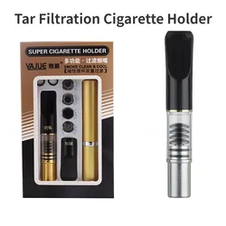 Remove to Clean Microfilter Tobacco Filter Reducing Tar For 8mm Middle Holder Reusable Portable Smoke Mouthpiece Smoking Tool