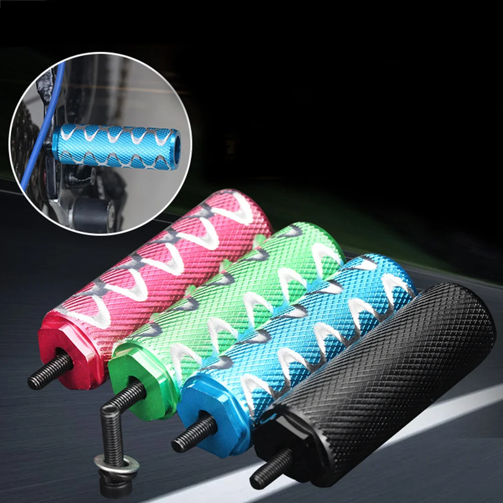 

Aluminum Alloy Bicycle Pedals Black Sturdy For Mountain Bike Repair Footpeg Small Hole 6Mm Screws Cylinder Peg