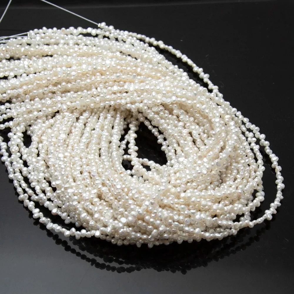 

4-5mm 1Strand Natural Freshwater Pearl Beads Strand White Color 37 Partial Hole Pearl Beads DIY Necklace Bracelet Earrings 38cm