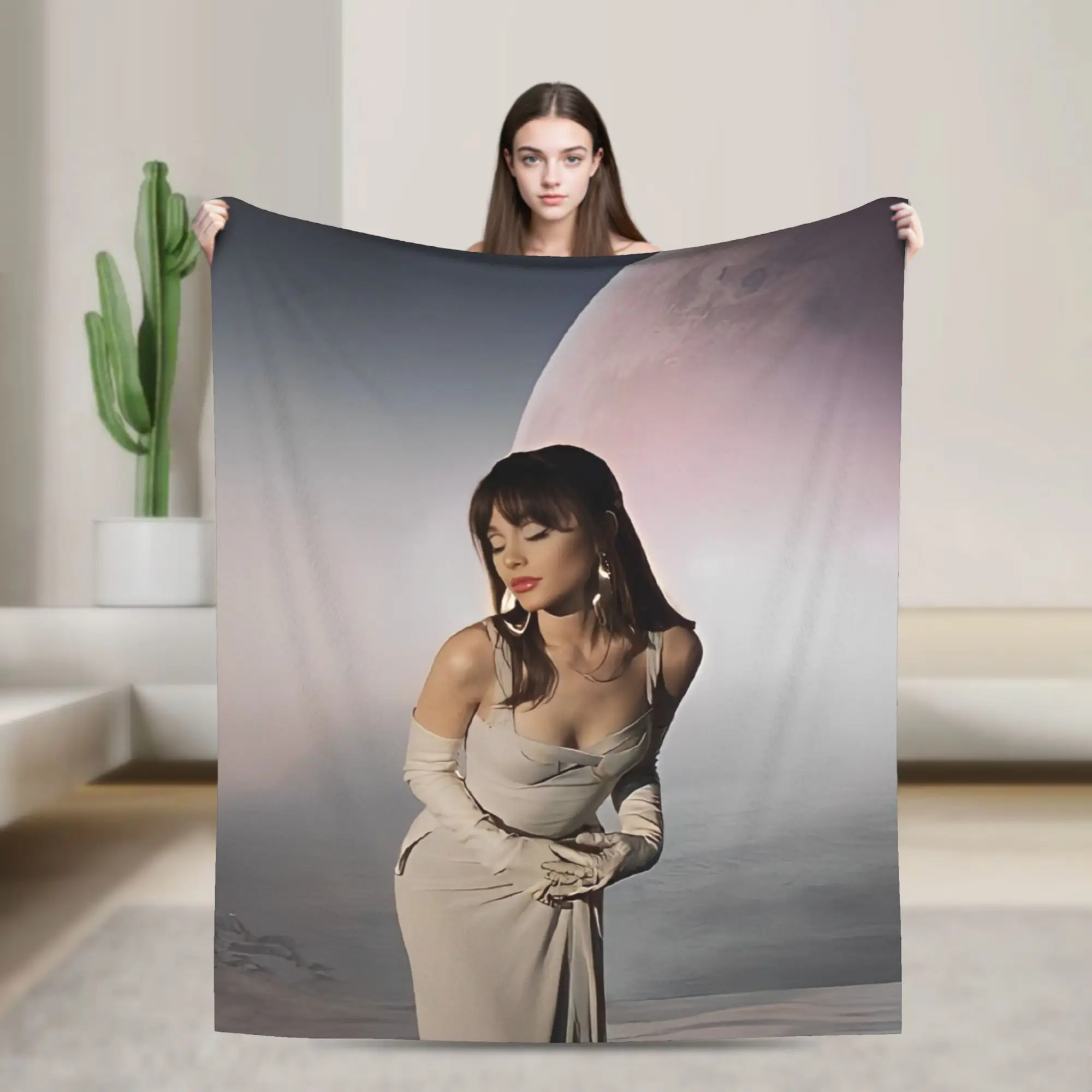 

Ariana Grande Plush Blanket Singer Actress Custom Throw Blankets for Bed Sofa Couch 150*125cm Bedspreads,