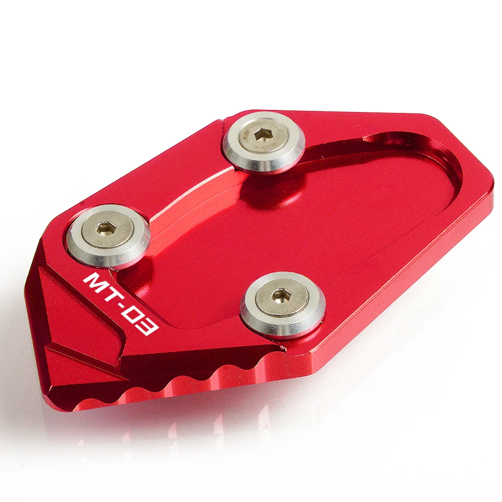 CNC สําหรับ Yamaha MT03 2015 2016 2017 2018 2019 อุปกรณ์เสริมรถจักรยานยนต์ Side Stand Enlarger Pads สนับสนุน Extension Side Brace Assist