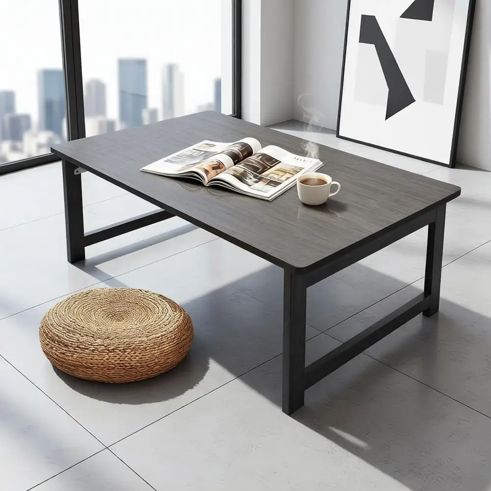 

Универсальный деревянный складной стол, низкий кофейный столик, идеально подходит для сидения, столовой и чая, стиль татами, простота сборки, без (31,5 x 19