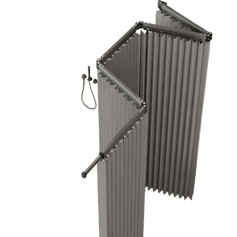 

shower curtain frame folding invisible bathroom no punching toilet waterproof partition dry and wet separation shower room