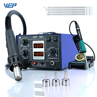 WEP T12 Soldering Station with Blower Hot Air Gun BGA SMD Desoldering 2-IN-1 LED Digital Display 706-II Welding Tool