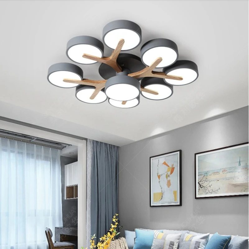 Modern Ceiling Lamp Chandelier Bedroom Minimalist Wood Home…