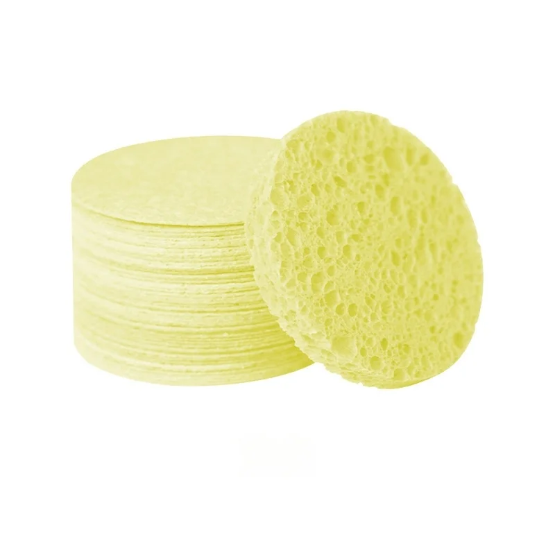 30 Pieces - Natural Compressed Wood Pulp Cotton Face Cleaning Sponge Makeup Remover Cleaning Sponge