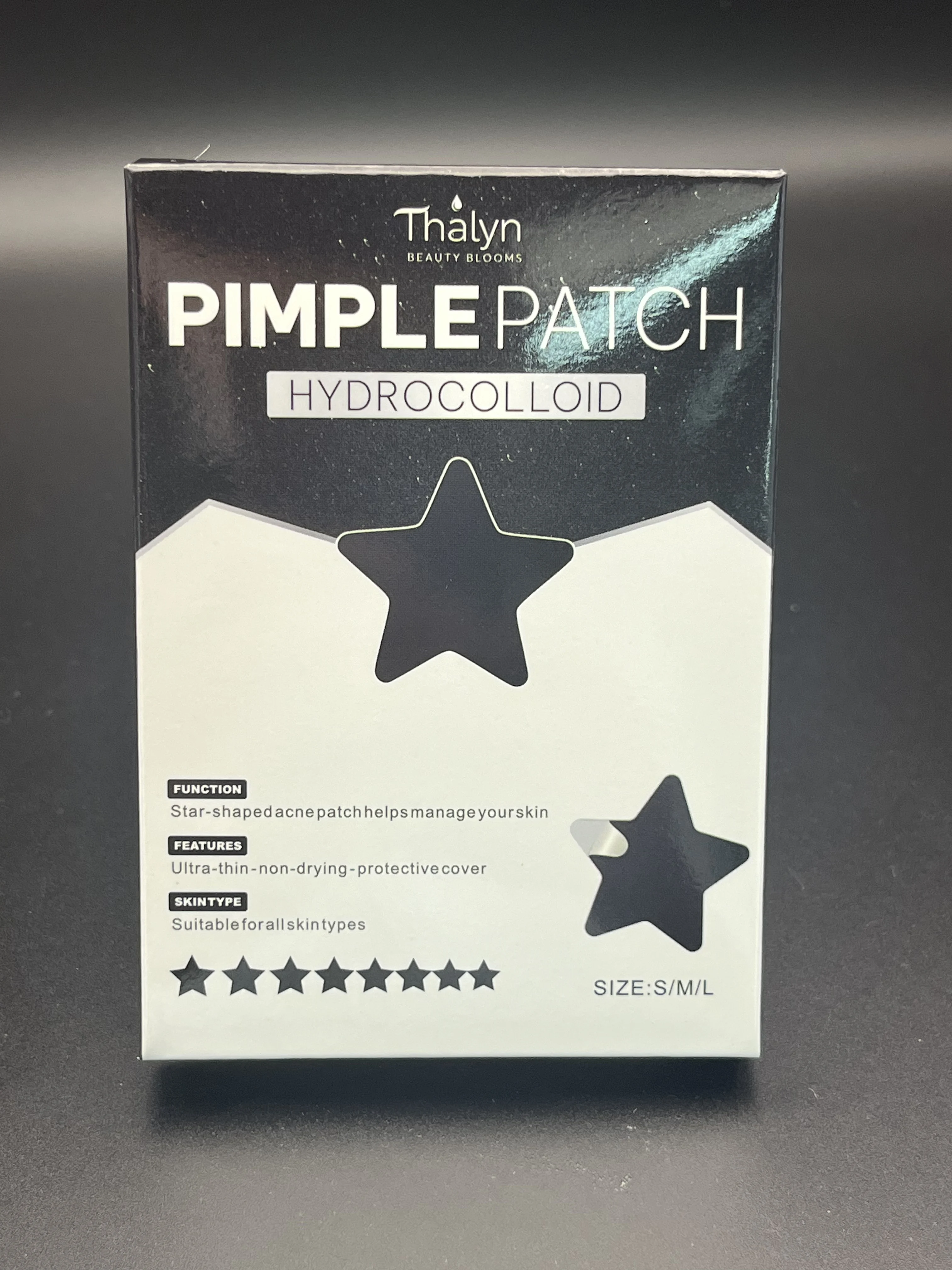Adesivos para Manchas de Ácido Salicílico Black Star, Adesivos Eficazes para Limpeza da Pele e Cobertura Perfeita de Maquiagem