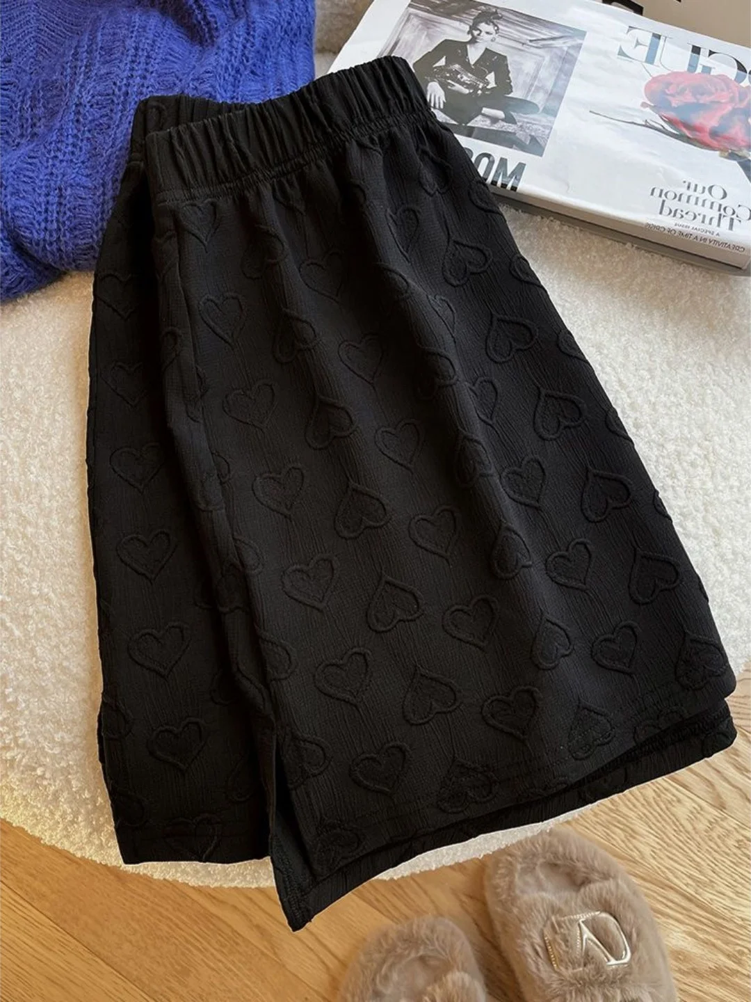 Sweet Style High Waist Embroidered A-Line  Skirt plus Size Loose Belly Covering Short Skirts Casual Style for Women