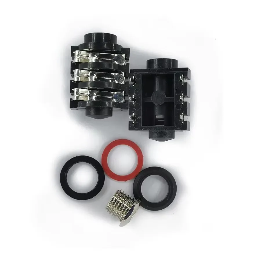 20PCS/Lot 6.35mm/6.35 Stereo Audio Microphone Female Socket/Jack Connector 6P/6PIN
