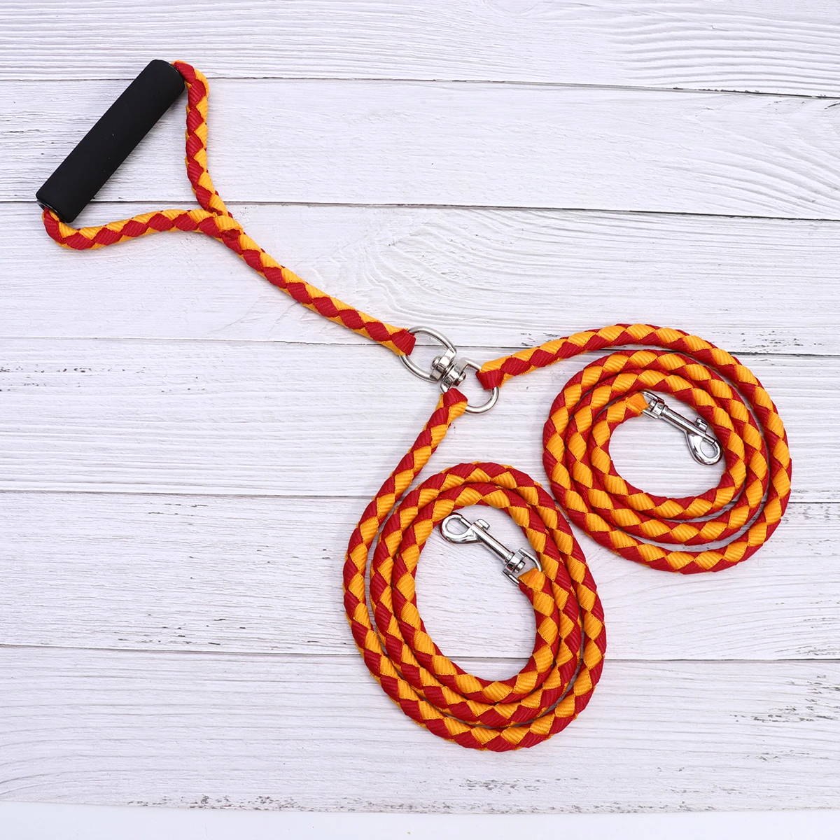 

1Pcs Pet Dog Collar Lead Rope Double-Headed Outdoor Leash Black Red Size 145x15x3cm Durable Training Hand Leash for Pets