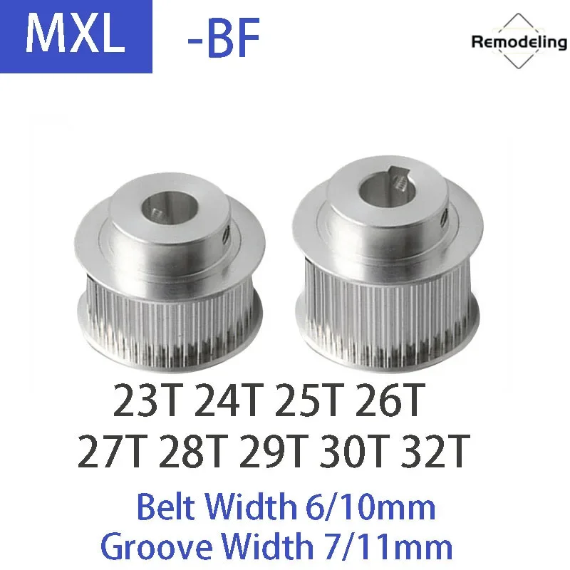 

1pcs MXL Timing Pulley Aluminum Alloy 23T 24T 25T 26T 27T 28T 29T 30T 32T Groove Width 7/11mm Belt Width 6/10mm Bore 4mm-12.7mm