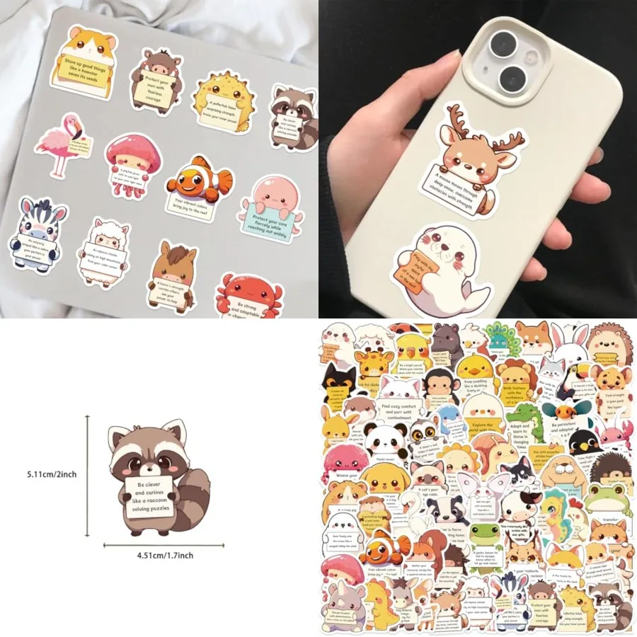 

100PCS Emotional Support Animal Stickers Inspirational Affirmation Stickers for Adults Cute Motivational Quotes for Water Bottl