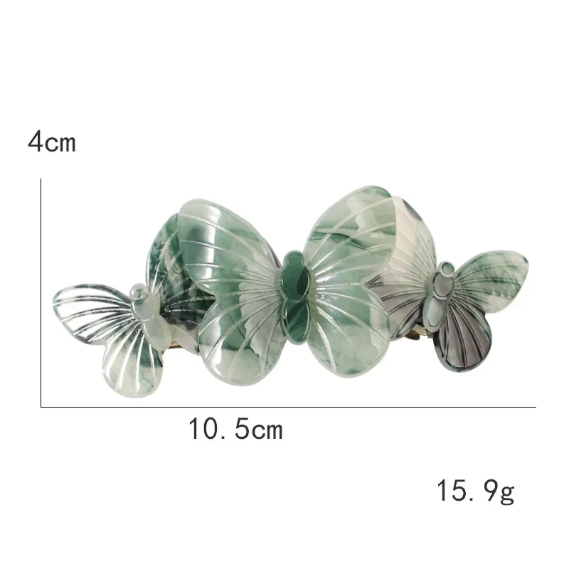 2023 Fashion Acrylic Hairpin Pin Korean Hair Accessories Solid Color Butterfly Women Hair Clip Girls Headwear