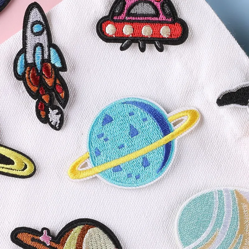 New High Quality Embroidery Planet Rocket Pattern Badge DIY Clothing Accessories Hole Repair Decorative Patch