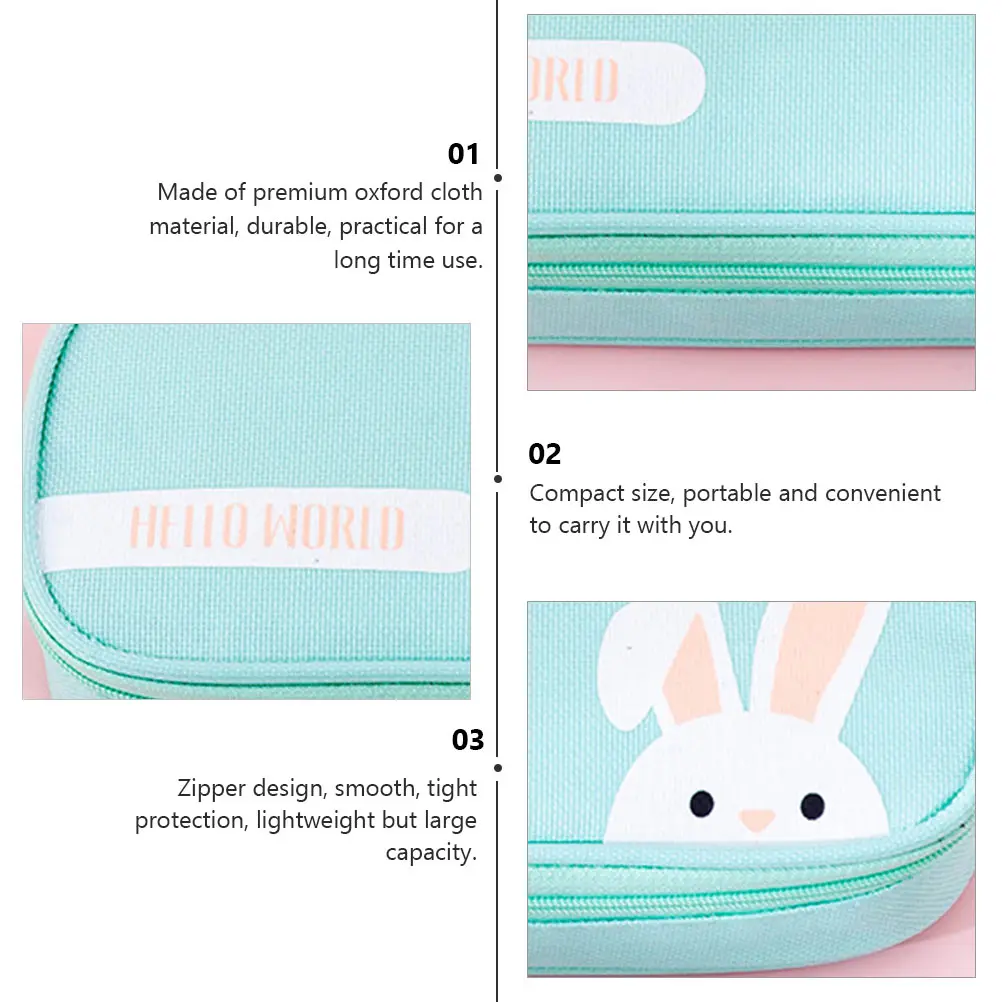 

Stationery Box Pencil Bag Cute Cartoon Creative Student Supplies Oxford Cloth Child Pouch
