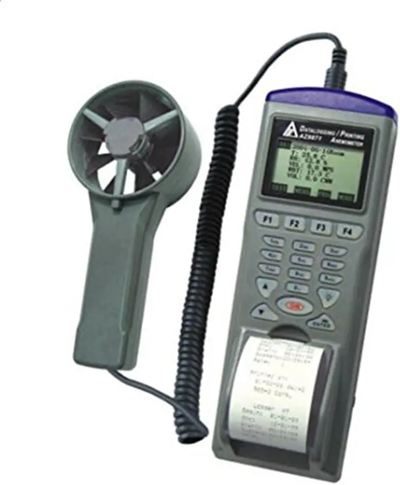 AZ9871 Digital Anemometer Air Flow Wind Speed Meter with Data Logger and Printer Range 0.6~32 m/s