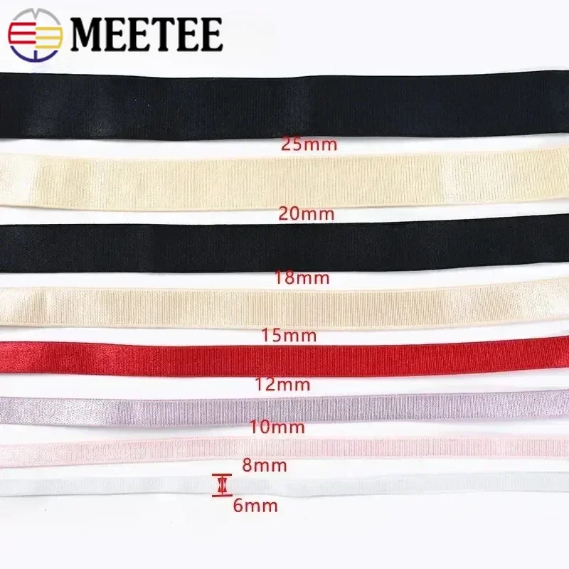 5/10M Elasticity Belt Bias for Underwear Bra Strap 6/8/10/15mm Polyester Elastic Band Sewing Rubber Bands Stitching Supplies view 4
