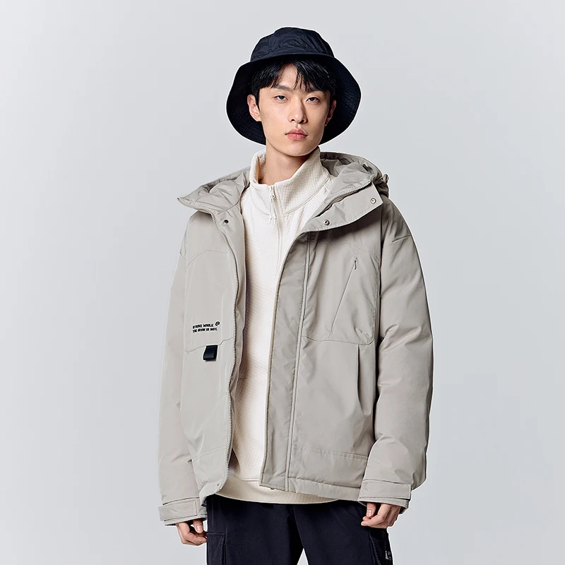 Jaqueta semir masculina, parka simples na moda, estilo de trabalho, jaqueta quente diária solta, nova, inverno, 2023