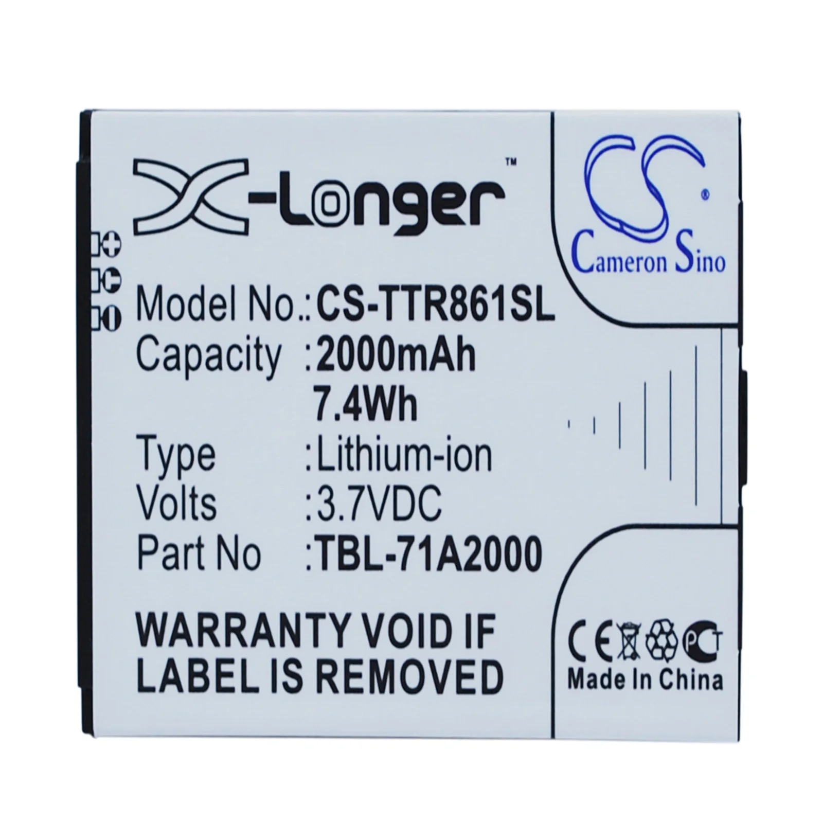 

Li-ion Hotspot Battery for TP-Link,3.7V,2000mAh,TL-TR861,TL-TR761,M5350,M7300,M7350 Ver 5,M7200 ver 1.0,TBL-71A2000