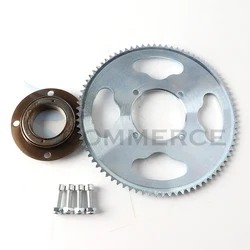 Electric Scooter Rear Wheel 25H 80T 4 Bolt Sprocket Chain Drive Gear & Freewheel Adapter For Bicycle Pocket Pit Dirt Bike Parts