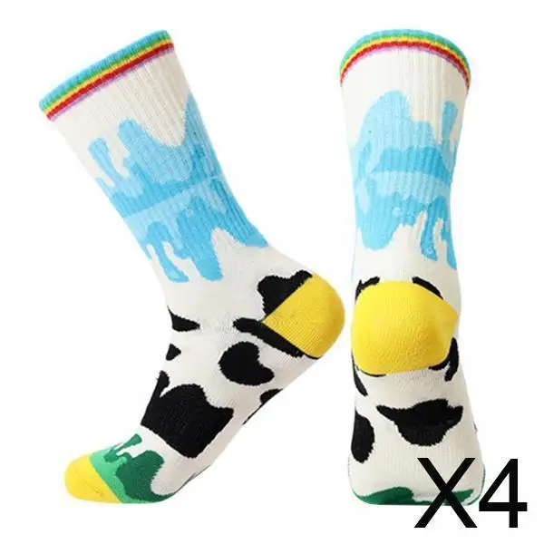 

Мужские забавные носки Crazy Crew из чесаного хлопка с ярким рисунком, комплект спортивных носков для тренировок в тренажерном зале или офисного стиля