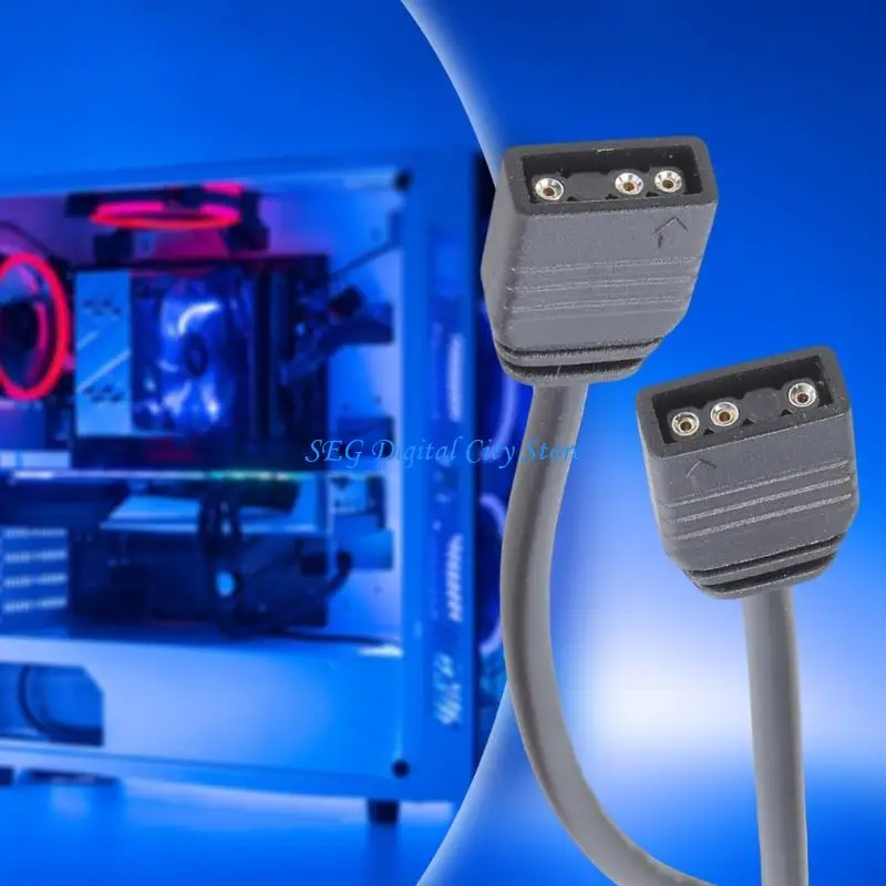 

U75B 30/60CM ARGB 3Pin Connector Cable 5V Mainboard ARGB Extension Cord for Computer Case Lighting Effects