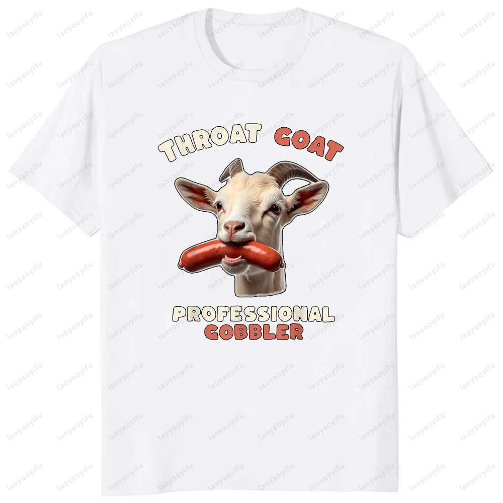 Throat Goat Retro Inappropriate Adult Funny Gag Memes T-Shirt Hip Hop Casual Fashion Streetwear Man Tshirt Hipster Summer Tees