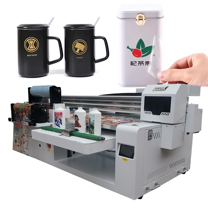 Uv dtf sublimation high effciency roll flatbed printer crystal labels material for drink cup procolored uv dtf printer