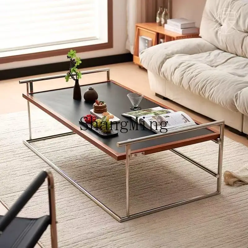 

ZYY medieval Rio coffee table home tea table retro multi-functional living room sofa can be turned over low table