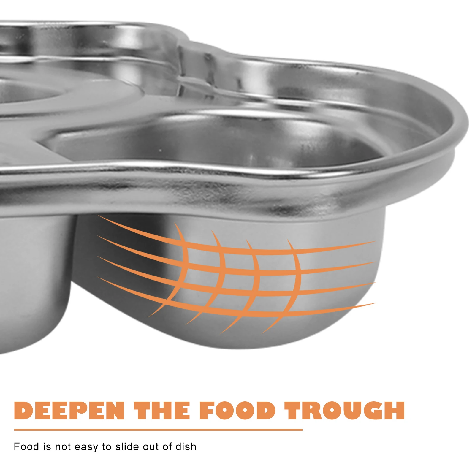 

1pc Cartoon Food Plate Stainless Steel Divided Meal Bowl Plate Easy Clean Lunch Serving Tray For Outdoor