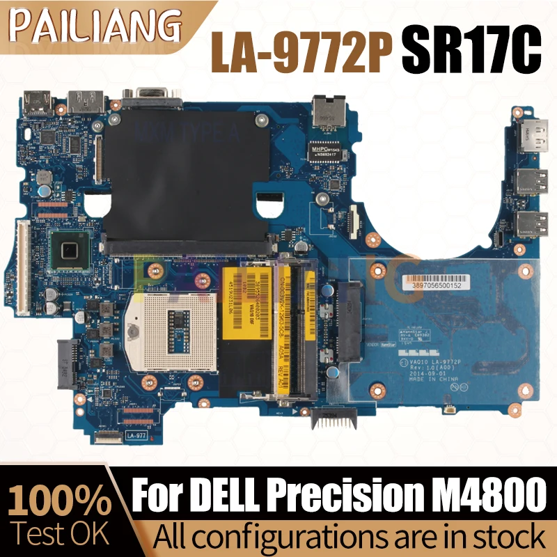 

For DELL Precision M4800 Notebook Mainboard LA-9772P 08KWV8 SR17C Laptop Motherboard Full Tested