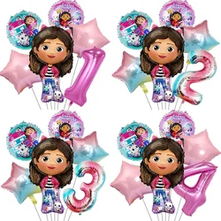 Gabby Dollhouse Cat Cartoon Balloon 1-9 Year Old Girl Birthday Party Decoration Baby Shower Articles Children's Toy Gift Ball