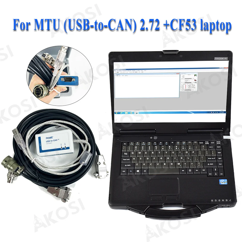 

CF53 laptop+For MTU DIAGNOSTIC KIT scanner tool USB-to-CAN MDEC ADEC Diagnosis software tools