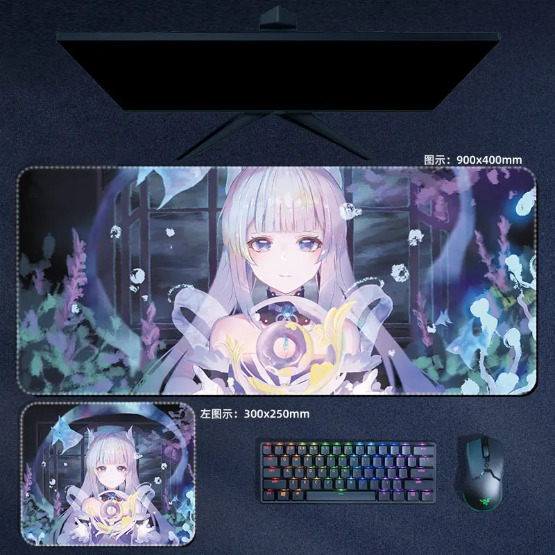 Sangonomiya Kokomi Mouse Pad Genshin Impact Mousepad Genshin Kokomi Keyboard Padding Computer Pad PC Gaming Accessories Desk Mat