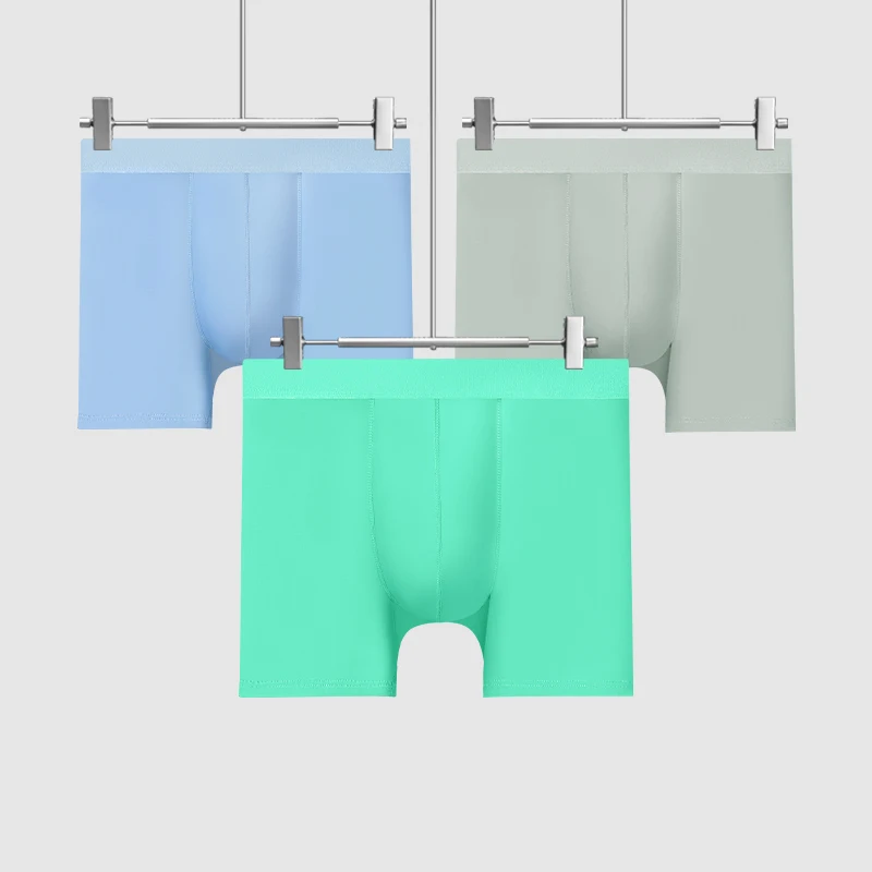 

Men's Ice Silk Sports Underwear Men's Summer Thin Anti-Wear Leg Running Breathable Large Size Extended Anti-Wear Crotch Boxer Br