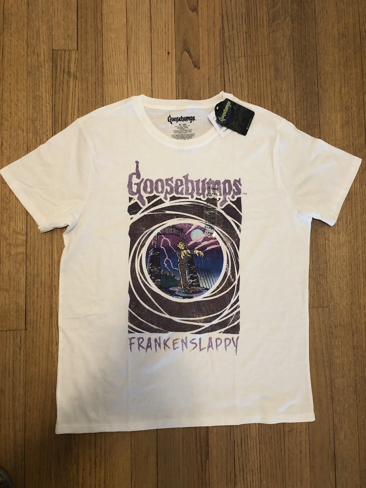 

Goosebumps Frankenslappy White T Shirt NWT XL