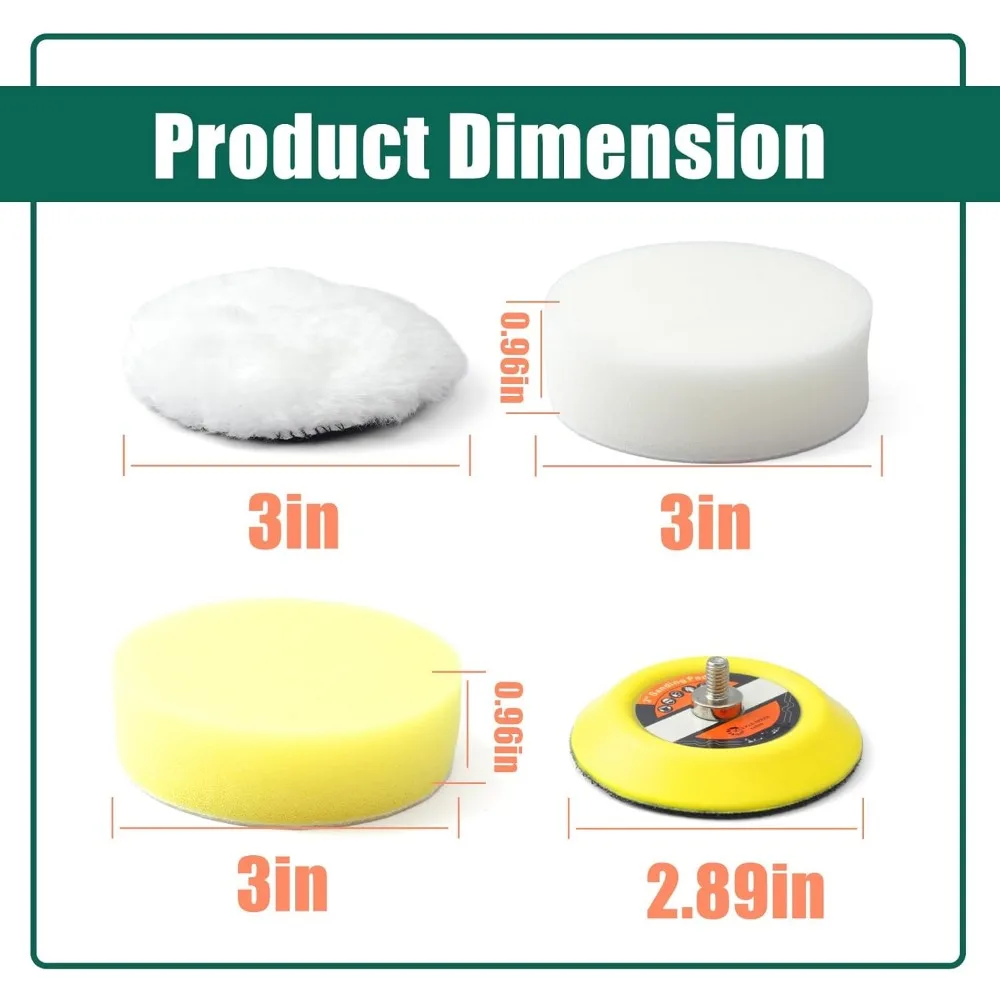 Zestaw padów polerskich YUXIVCNE 49-36-2438, zamiennik do elektronarzędzi Milwaukee, do polerek punktowych i szlifierek M12
