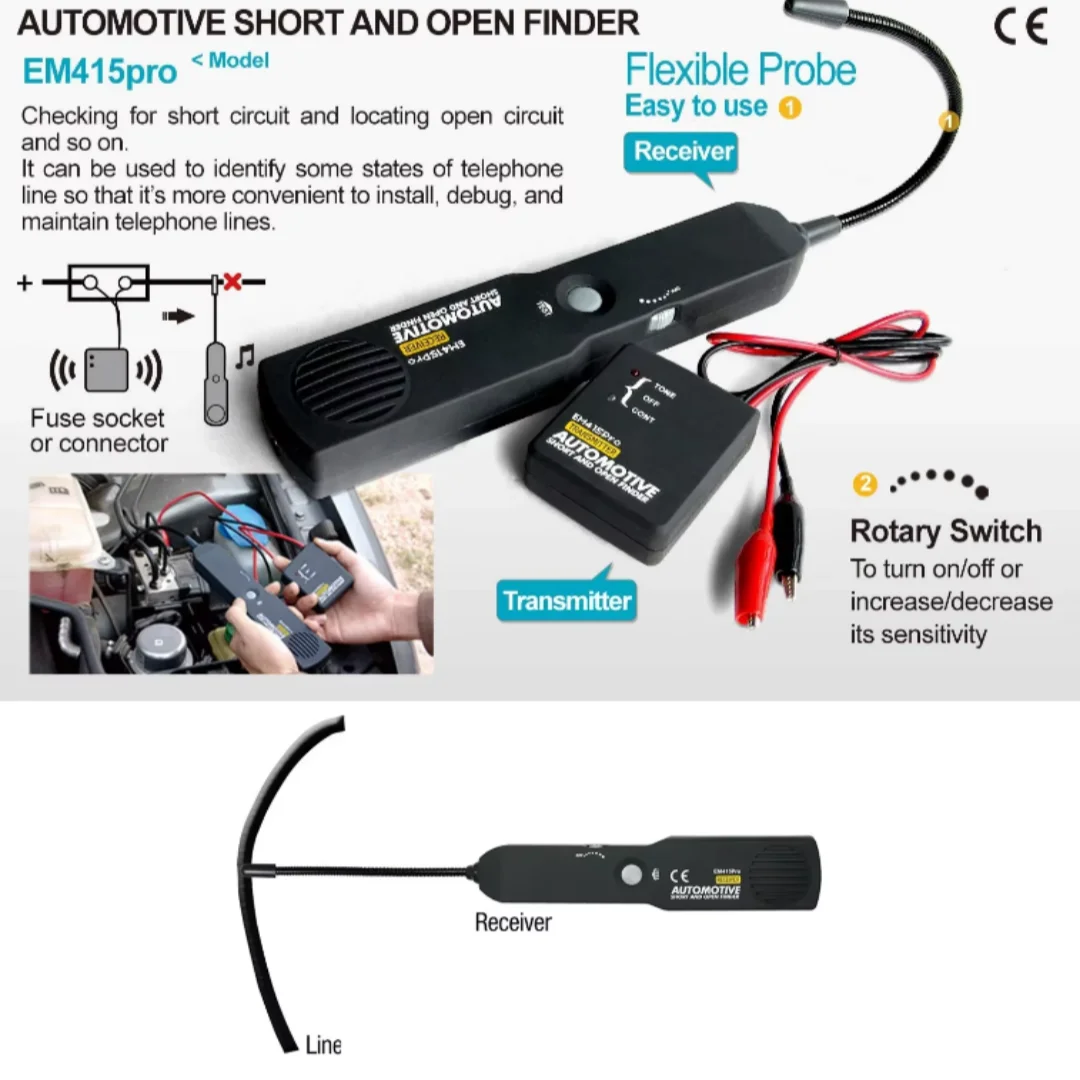 EM415PRO Automotive Cable Wire Tracker Short Open Circuit Finder Tester Car Repair Detector Cable Identification Diagnostic Tool