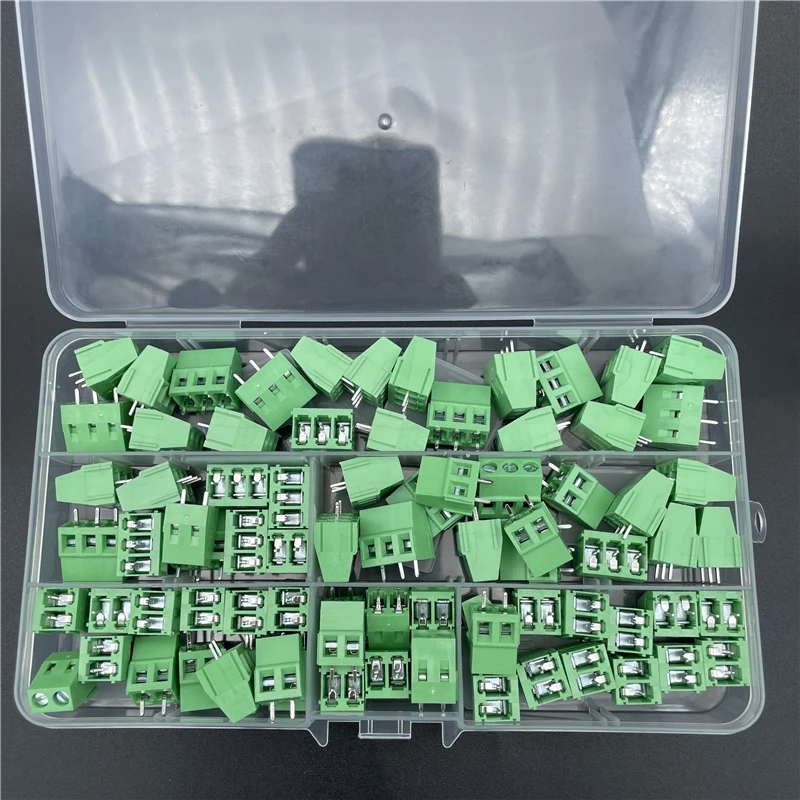 80PCS KF128-2P 3P green thread screw terminal connector KF128 pitch 5.0MM