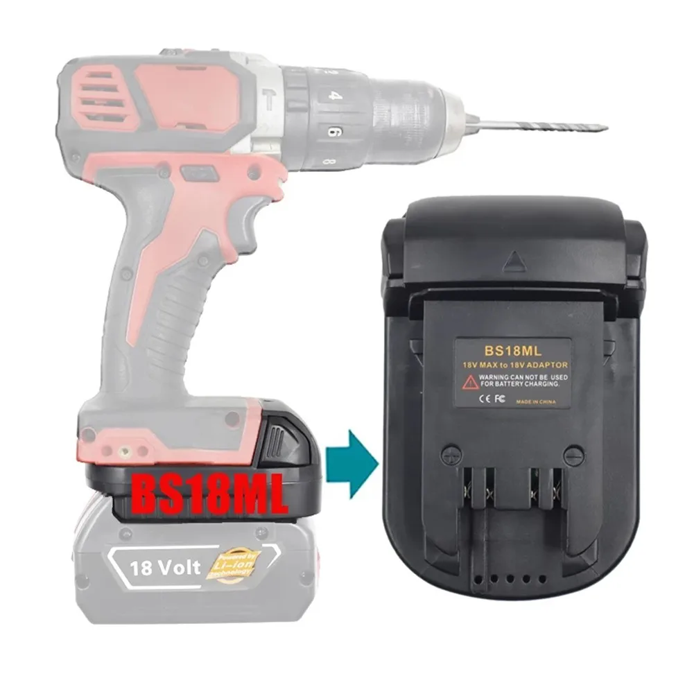 Imagem -02 - Ferramenta Elétrica de Lítio sem Fio Bs18ml Conversor Adaptador para Bateria Li-ion Bosch 18v para Milwaukee Home Tool Bs18ml