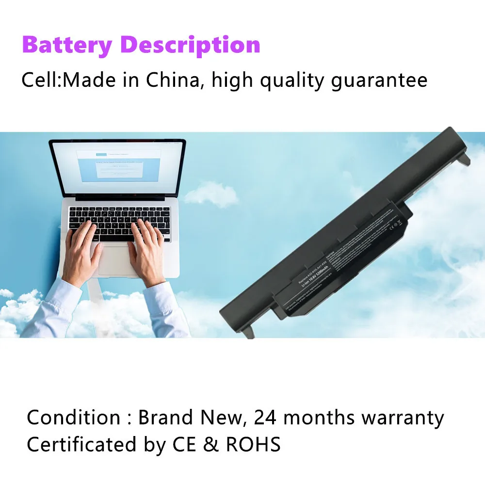 Laptop Battery For Asus A32-K55 X75VB A45V A45D A45N A55A A55D A55N A55V A75A A75D A75V K45D K45N K45V K55A K55D K55N K55V