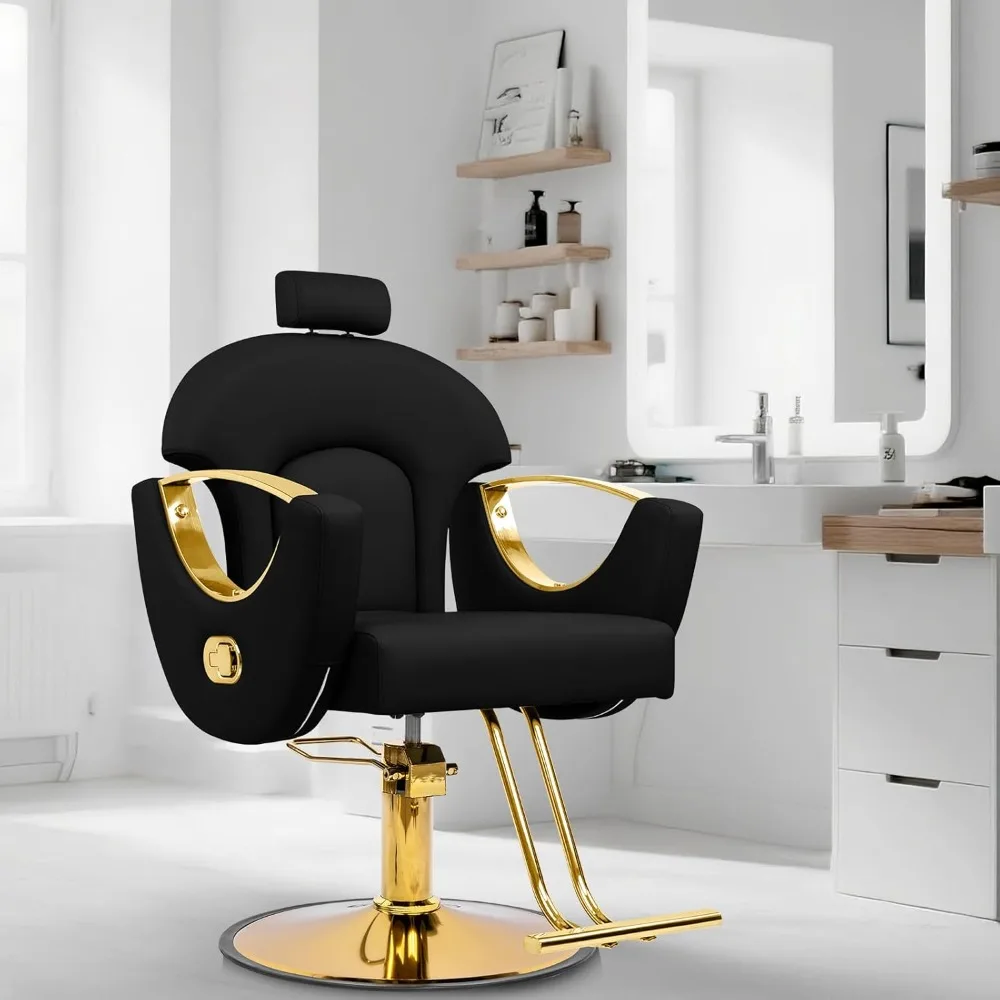 

Barber Chair Styling Hair Chair for Home Barbershop Height Adjustable 360 Swivel Salon Chair for Hair Stylist
