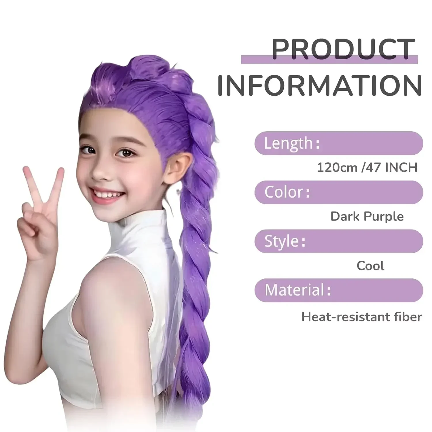 Movie Kpop Cosplay Wig M R  Z   Purple Black Red Long Hair Heat Resistant Synthetic Wigs Carnival Props