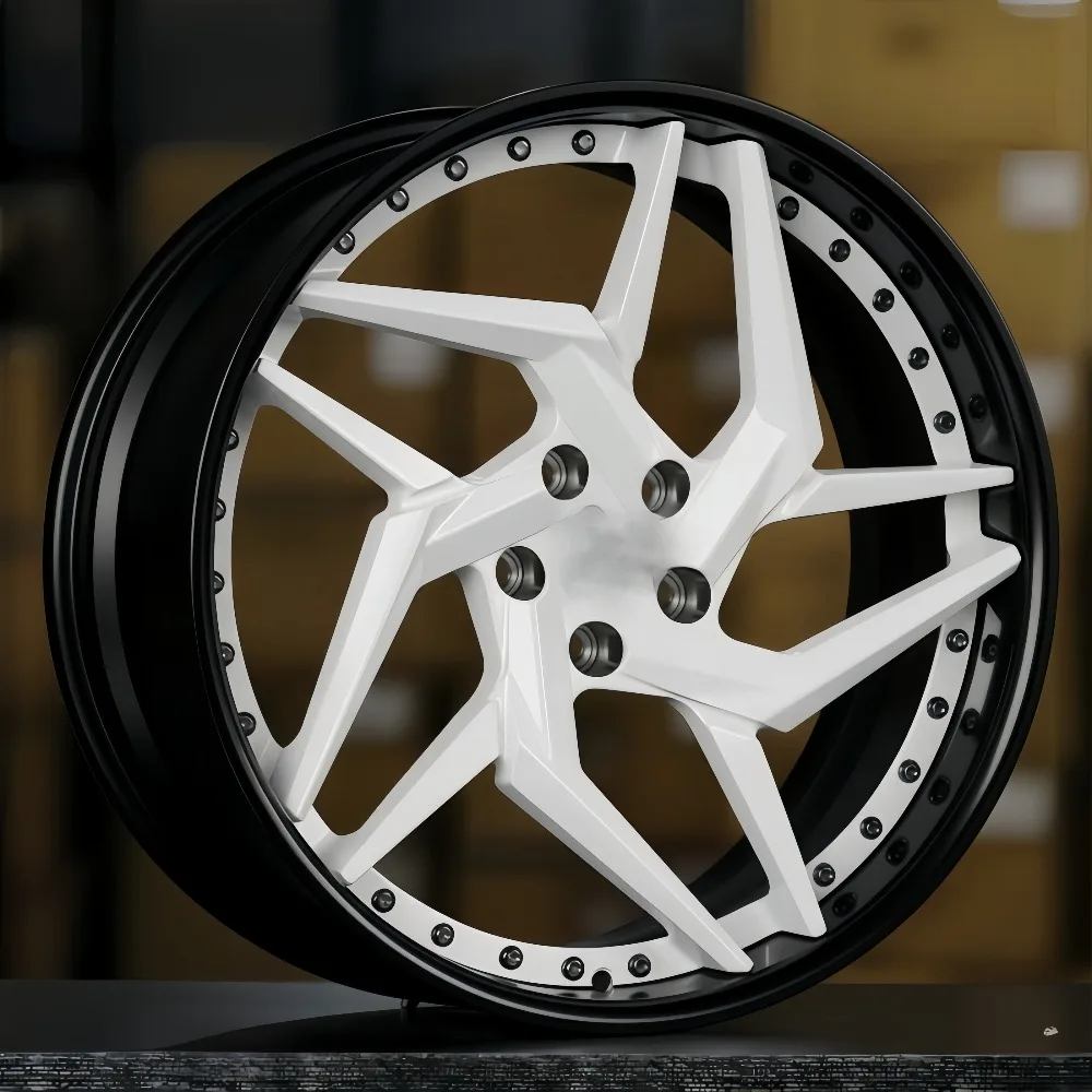 

VLC cast aluminum wheels 2-piece brushed color 114.3x5 deep lip 20-24 inches, five-spoke design