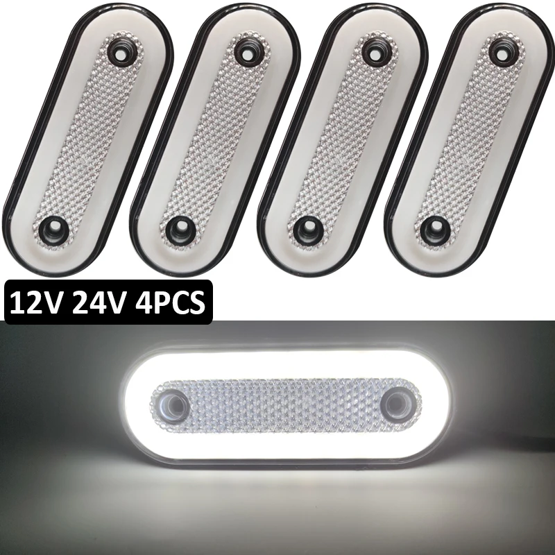 4pcs 12V 24V LED Truck Side Marker Light Trailer Lights Reflector Van Camion Clearance Lights For Scania For DAF truck For Isuzu