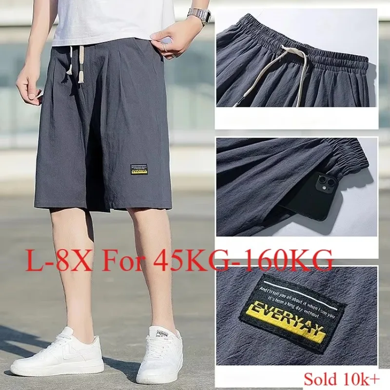 

Casual Cottom Linen Shorts for Men Light Weight Thin Quick Dry Big Size Beach Short Pants Male Gym Shorts Man Plus Size 8XL