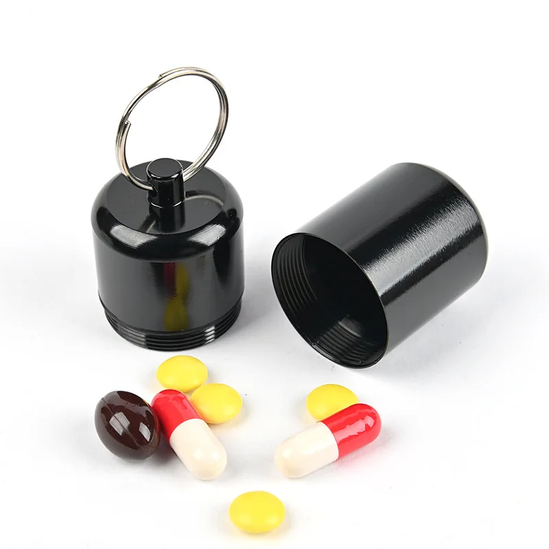 Secret Stash Hidden Safe Diversion Jewelry Medicine Storage Box Aluminum Alloy Mini Keychain Convenient Pocket Pill Bottle GIFT