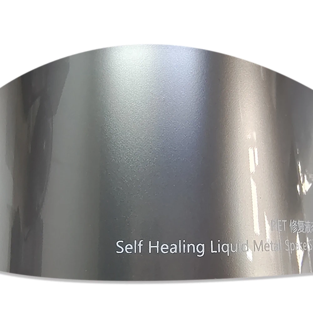 

Wrapmaster PET liner Super glossy liquid metal space silver car wrap vinyl with self healing pvc wrapping film