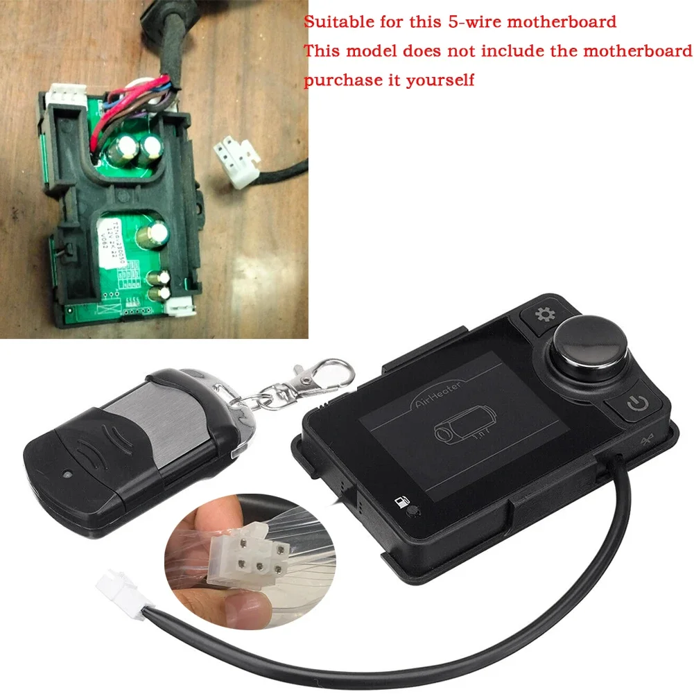 

Black DC12V Car Air Diesel Heater LCD Switch Parking Controller Remote Control 5 Wires Universal- Fitment And Easy To Read LCD